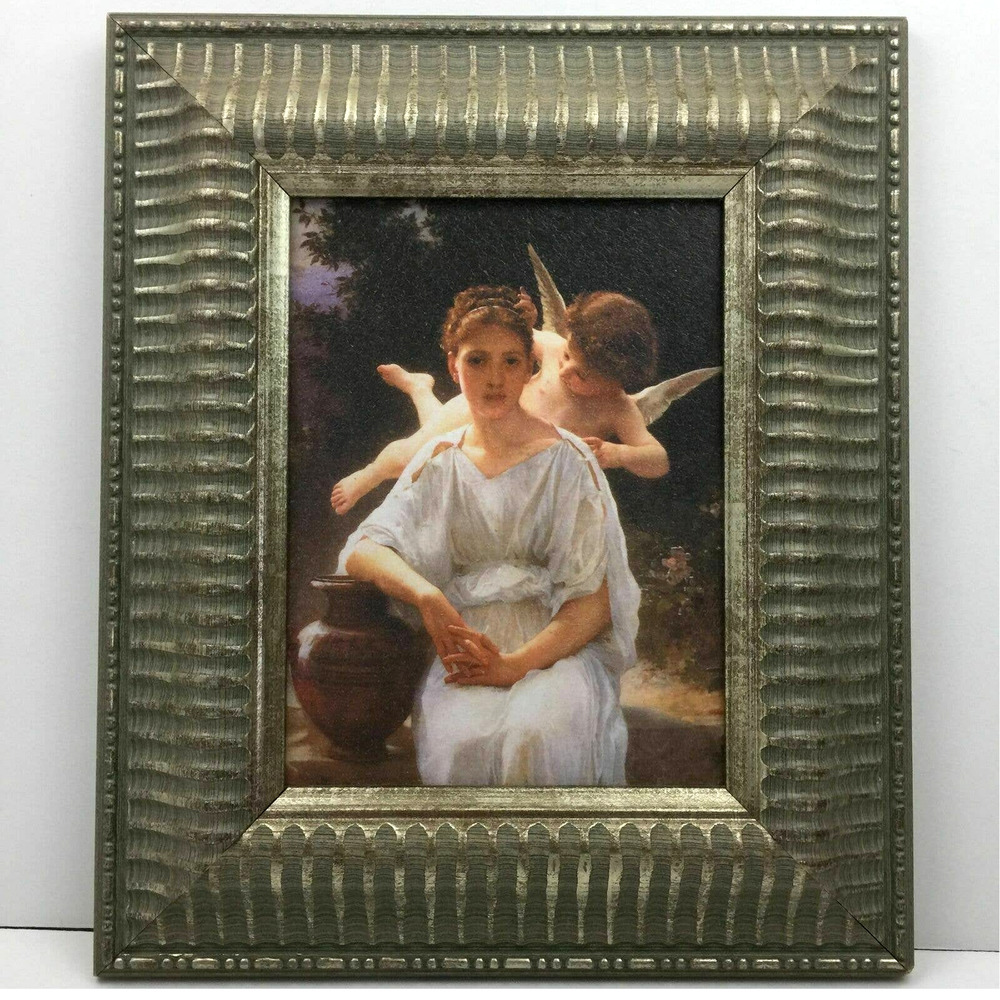 Whisperings of Love Framed Art Repro Print by Adolphe William Bouguereau 1889